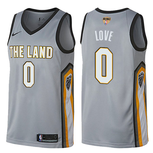 Men Nike Cleveland Cavaliers 0 Kevin Love Gray The Finals Patch NBA Swingman City Edition Jersey